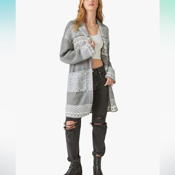 Lucky Brand wool blend Cardigan Sweater Size Large - Picture 3 of 7